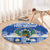 El Salvador Christmas Round Carpet The Torogoz Cartoon With Coat Of Arms