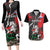 Russia Knight Fighting With Dragon Couples Matching Long Sleeve Bodycon Dress and Hawaiian Shirt Grunge Style