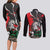 Russia Knight Fighting With Dragon Couples Matching Long Sleeve Bodycon Dress and Long Sleeve Button Shirt Grunge Style