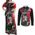 Russia Knight Fighting With Dragon Couples Matching Off Shoulder Maxi Dress and Long Sleeve Button Shirt Grunge Style