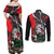 Russia Knight Fighting With Dragon Couples Matching Off Shoulder Maxi Dress and Long Sleeve Button Shirt Grunge Style