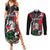 Russia Knight Fighting With Dragon Couples Matching Summer Maxi Dress and Long Sleeve Button Shirt Grunge Style