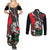 Russia Knight Fighting With Dragon Couples Matching Summer Maxi Dress and Long Sleeve Button Shirt Grunge Style