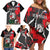 Russia Knight Fighting With Dragon Family Matching Off Shoulder Short Dress and Hawaiian Shirt Grunge Style