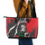 Russia Knight Fighting With Dragon Leather Tote Bag Grunge Style