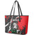 Russia Knight Fighting With Dragon Leather Tote Bag Grunge Style