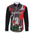 Russia Knight Fighting With Dragon Long Sleeve Button Shirt Grunge Style