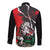 Russia Knight Fighting With Dragon Long Sleeve Button Shirt Grunge Style