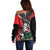 Russia Knight Fighting With Dragon Off Shoulder Sweater Grunge Style