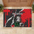 Russia Knight Fighting With Dragon Rubber Doormat Grunge Style - Wonder Print Shop