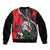 Russia Knight Fighting With Dragon Sleeve Zip Bomber Jacket Grunge Style - Wonder Print Shop