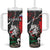 Russia Knight Fighting With Dragon Tumbler With Handle Grunge Style - Wonder Print Shop