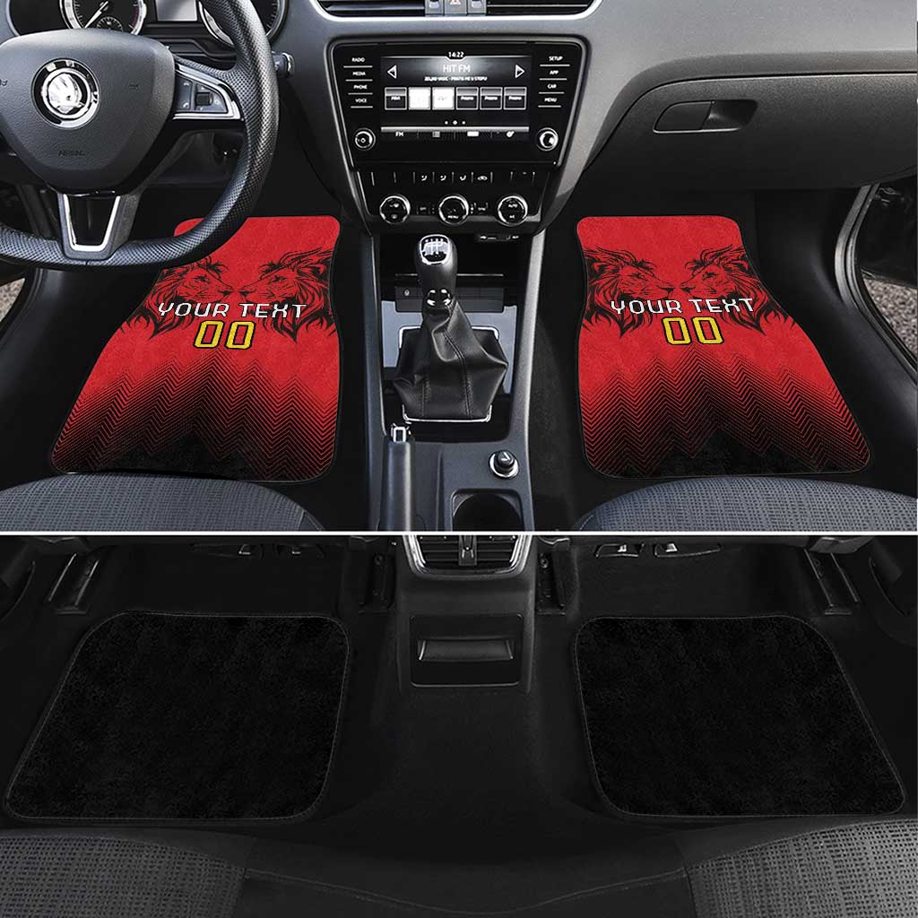 Custom Belgium Rugby Car Mats Diables Noirs Lion Head