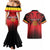 Custom Belgium Rugby Couples Matching Mermaid Dress and Hawaiian Shirt Diables Noirs Lion Head