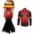 Custom Belgium Rugby Couples Matching Mermaid Dress and Long Sleeve Button Shirt Diables Noirs Lion Head