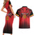 Custom Belgium Rugby Couples Matching Short Sleeve Bodycon Dress and Hawaiian Shirt Diables Noirs Lion Head