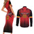 Custom Belgium Rugby Couples Matching Short Sleeve Bodycon Dress and Long Sleeve Button Shirt Diables Noirs Lion Head