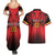 Custom Belgium Rugby Couples Matching Summer Maxi Dress and Hawaiian Shirt Diables Noirs Lion Head