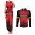 Custom Belgium Rugby Couples Matching Tank Maxi Dress and Long Sleeve Button Shirt Diables Noirs Lion Head