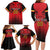 Custom Belgium Rugby Family Matching Long Sleeve Bodycon Dress and Hawaiian Shirt Diables Noirs Lion Head