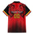 Custom Belgium Rugby Family Matching Off The Shoulder Long Sleeve Dress and Hawaiian Shirt Diables Noirs Lion Head