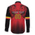 Custom Belgium Rugby Family Matching Off The Shoulder Long Sleeve Dress and Hawaiian Shirt Diables Noirs Lion Head