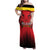 Custom Belgium Rugby Family Matching Off Shoulder Maxi Dress and Hawaiian Shirt Diables Noirs Lion Head