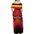 Custom Belgium Rugby Family Matching Off Shoulder Maxi Dress and Hawaiian Shirt Diables Noirs Lion Head