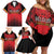 Custom Belgium Rugby Family Matching Off Shoulder Short Dress and Hawaiian Shirt Diables Noirs Lion Head