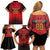 Custom Belgium Rugby Family Matching Off Shoulder Short Dress and Hawaiian Shirt Diables Noirs Lion Head