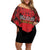 Custom Belgium Rugby Family Matching Off Shoulder Short Dress and Hawaiian Shirt Diables Noirs Lion Head