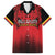 Custom Belgium Rugby Family Matching Puletasi and Hawaiian Shirt Diables Noirs Lion Head