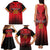 Custom Belgium Rugby Family Matching Tank Maxi Dress and Hawaiian Shirt Diables Noirs Lion Head - Wonder Print Shop