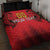 Custom Belgium Rugby Quilt Bed Set Diables Noirs Lion Head - Wonder Print Shop