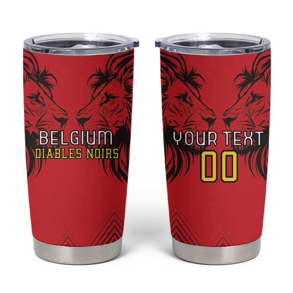 Custom Belgium Rugby Tumbler Cup Diables Noirs Lion Head