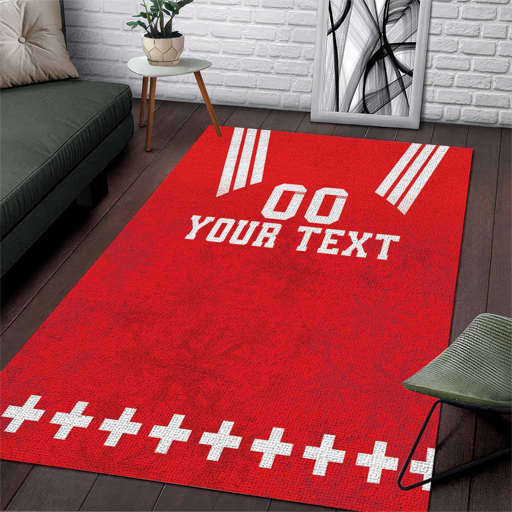 Custom Switzerland Rugby Area Rug Edelweis Pattern