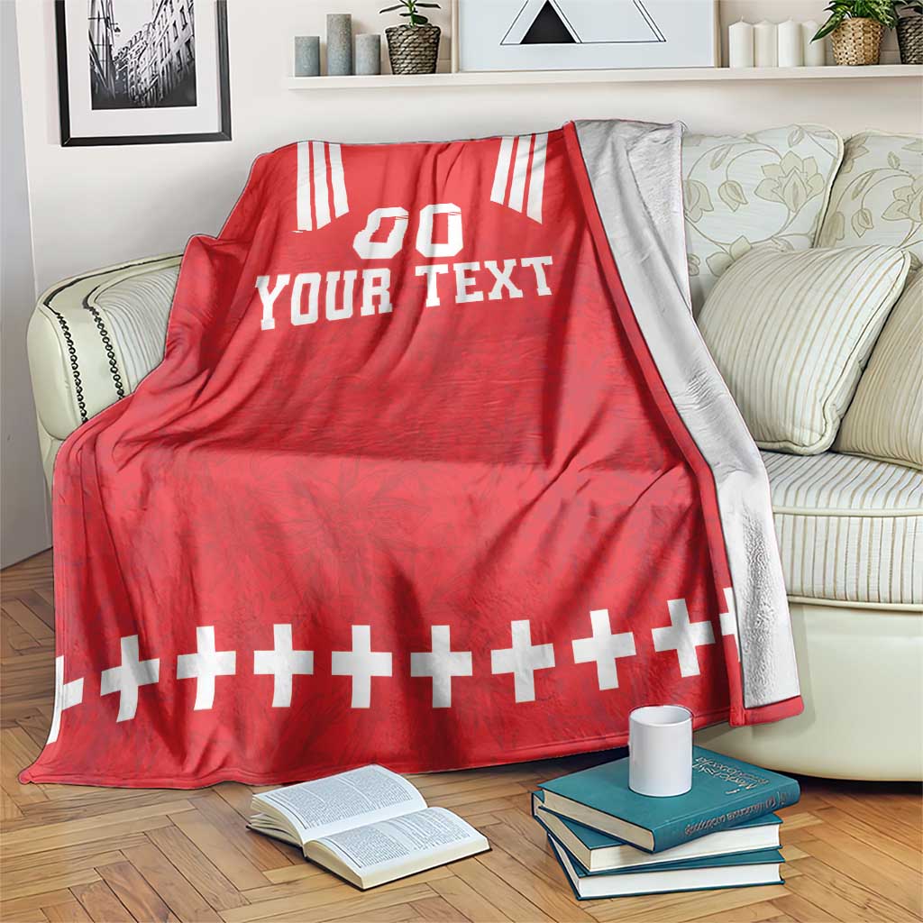 Custom Switzerland Rugby Blanket Edelweis Pattern