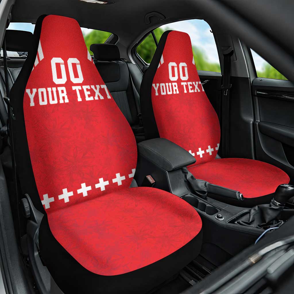 Custom Switzerland Rugby Car Seat Cover Edelweis Pattern