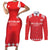 Custom Switzerland Rugby Couples Matching Short Sleeve Bodycon Dress and Long Sleeve Button Shirt Edelweis Pattern