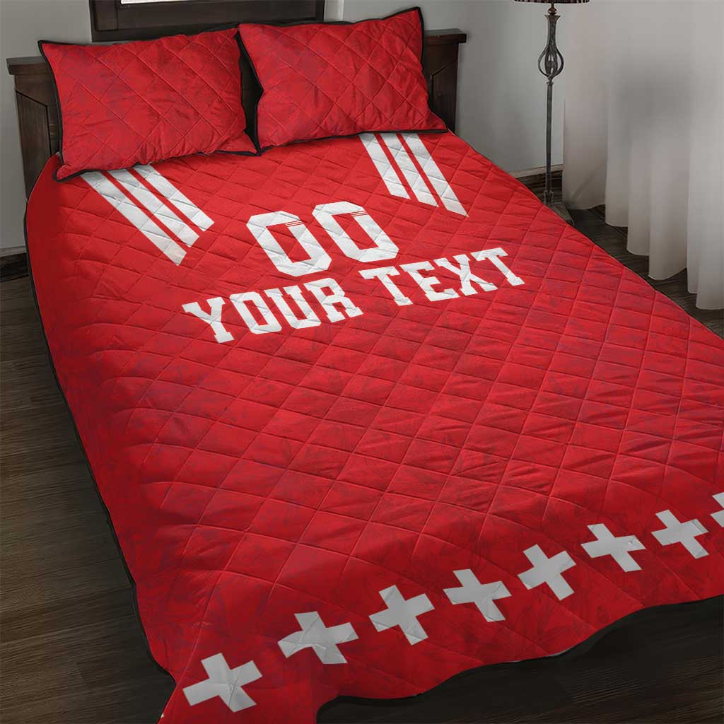 Custom Switzerland Rugby Quilt Bed Set Edelweis Pattern - Wonder Print Shop