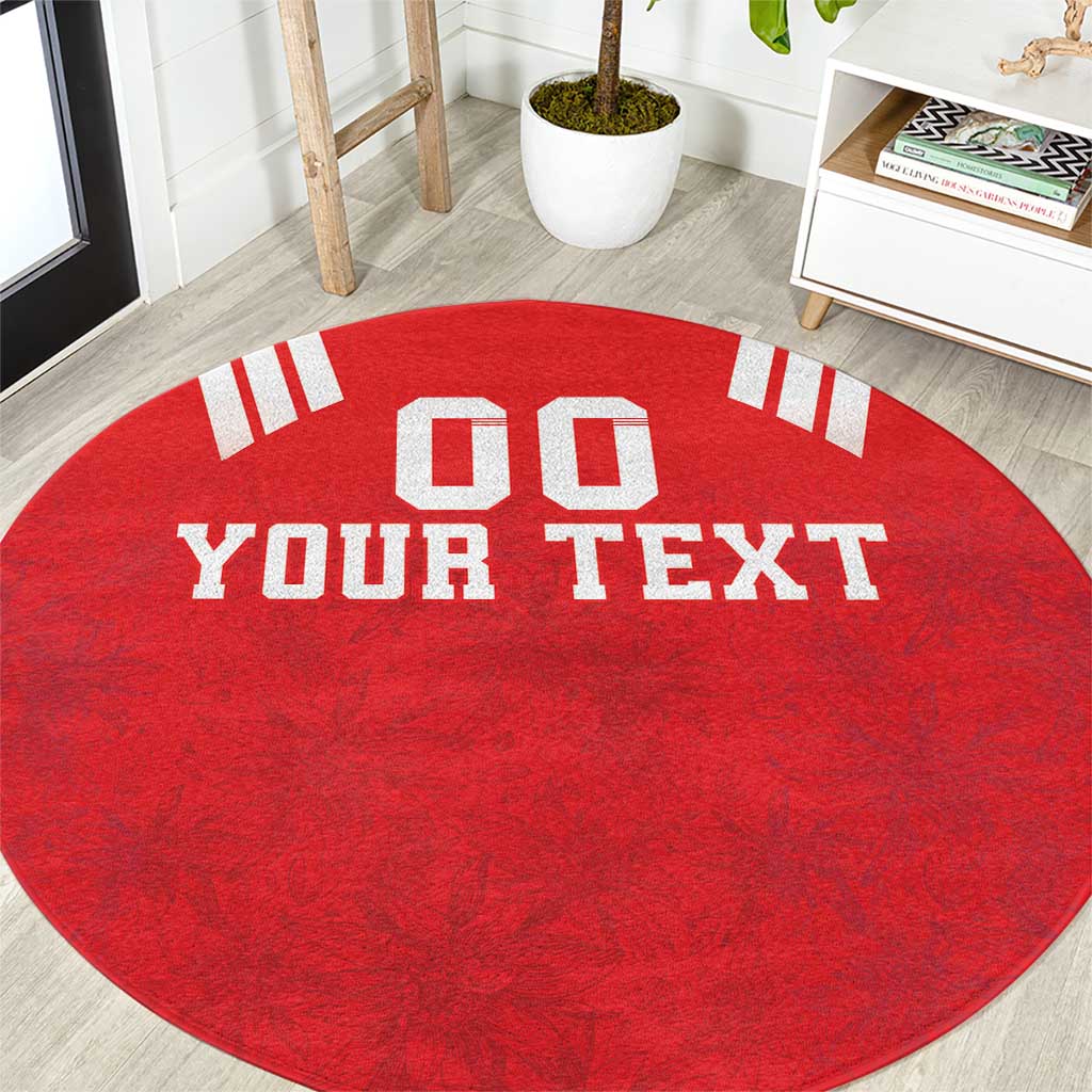 Custom Switzerland Rugby Round Carpet Edelweis Pattern - Wonder Print Shop