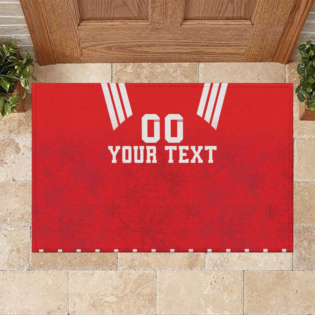 Custom Switzerland Rugby Rubber Doormat Edelweis Pattern - Wonder Print Shop