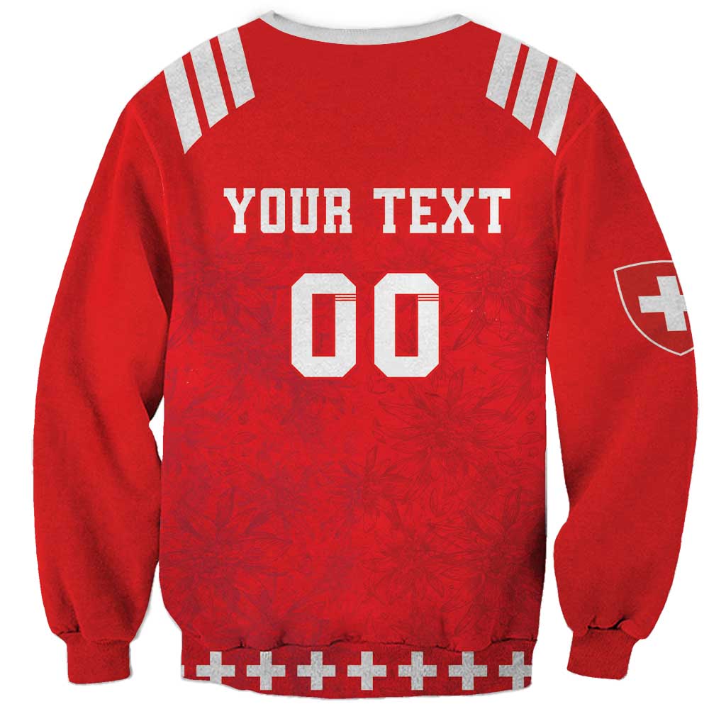 Red rugby sweatshirt back with 'YOUR TEXT' and large '00' numbers