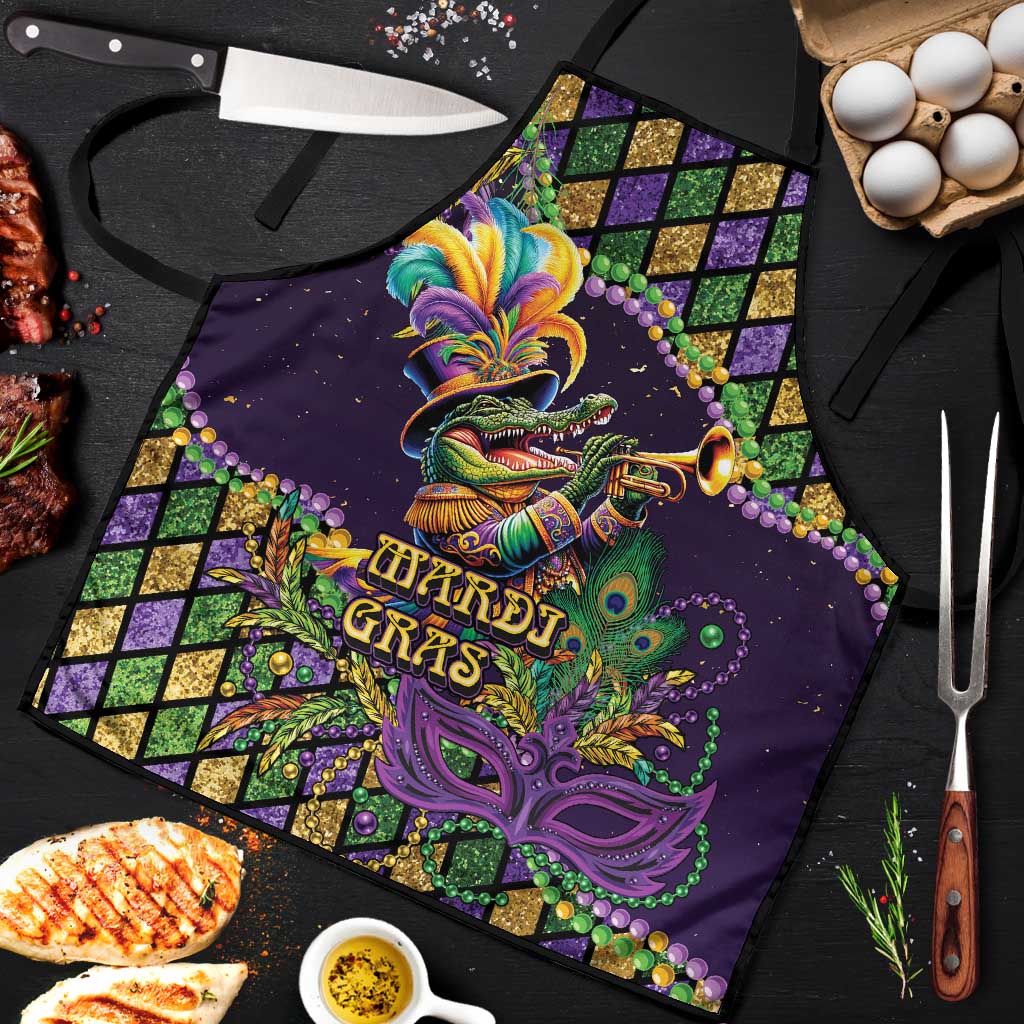Mardi Gras Alligator Apron Let the Gator Jazz Roll - Wonder Print Shop