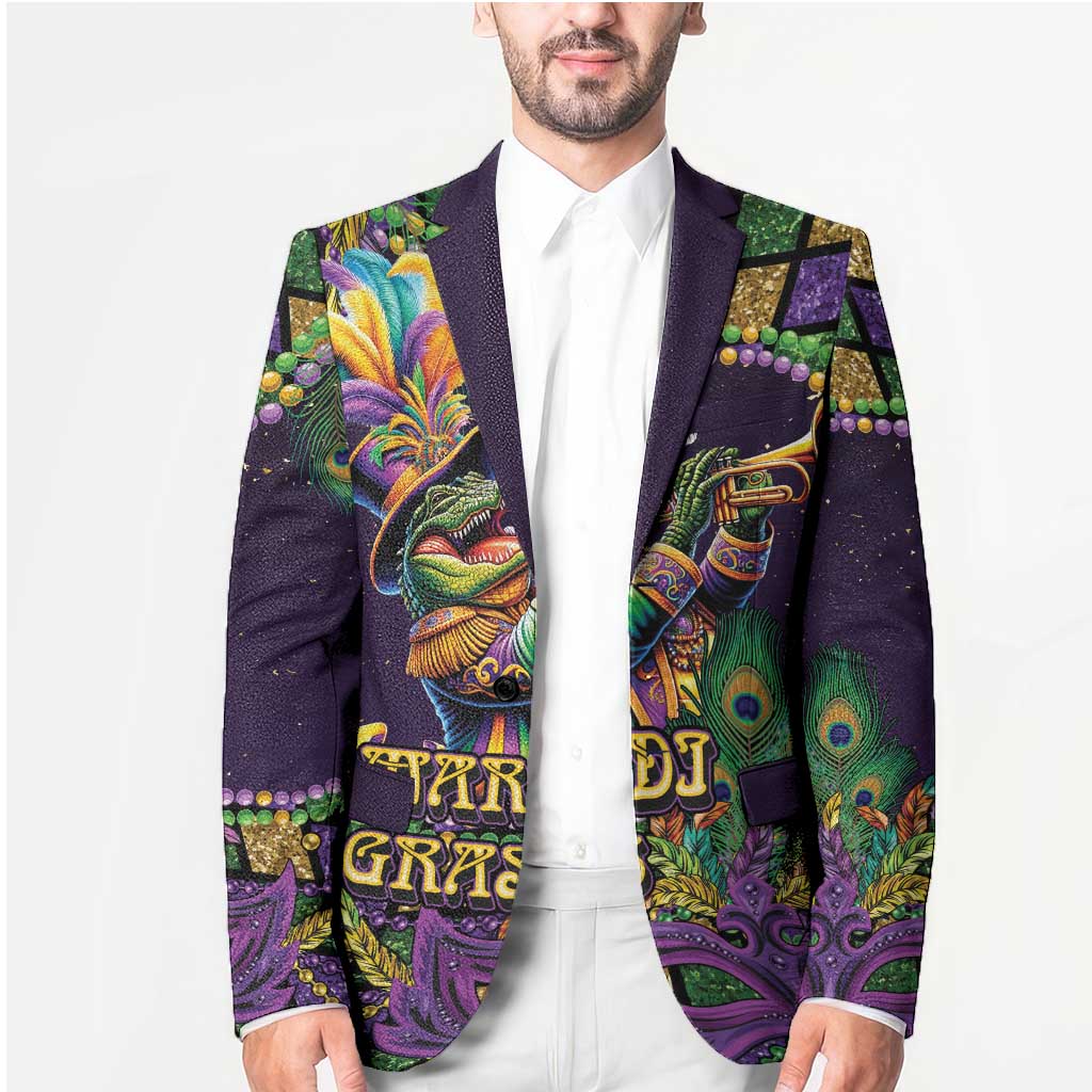 Mardi Gras Alligator Blazer Let the Gator Jazz Roll - Wonder Print Shop