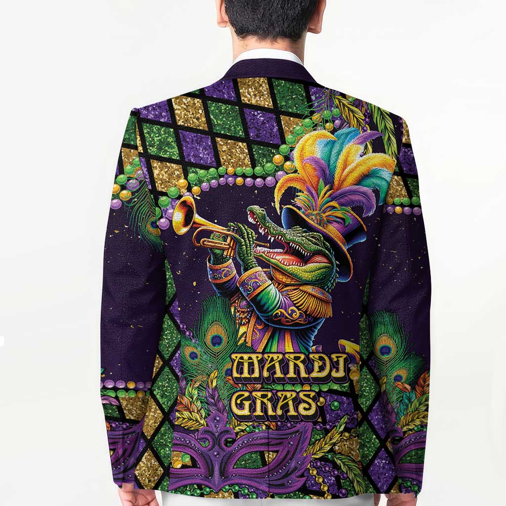 Mardi Gras Alligator Blazer Let the Gator Jazz Roll - Wonder Print Shop