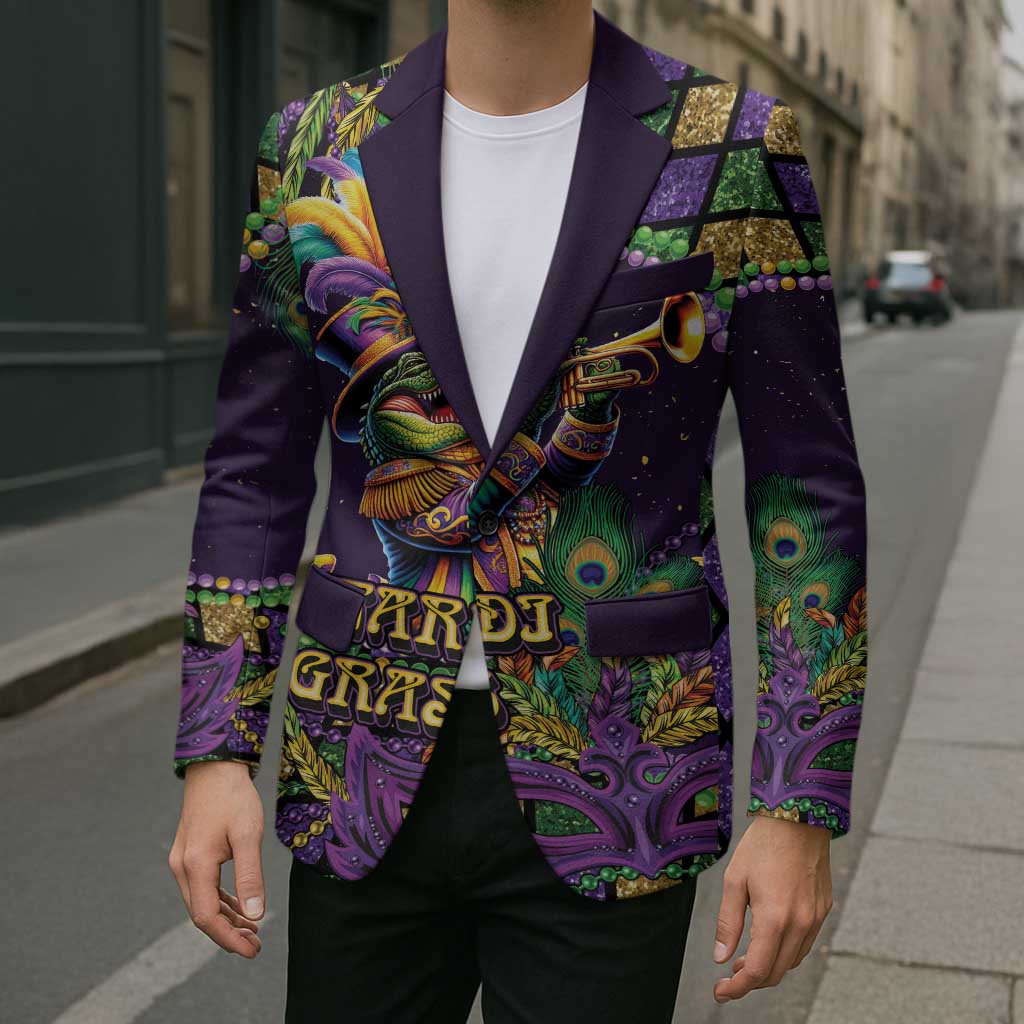 Mardi Gras Alligator Blazer Let the Gator Jazz Roll - Wonder Print Shop
