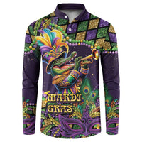 Mardi Gras Alligator Button Sweatshirt Let the Gator Jazz Roll - Wonder Print Shop