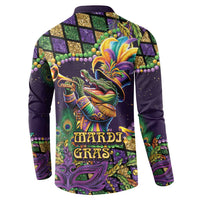 Mardi Gras Alligator Button Sweatshirt Let the Gator Jazz Roll - Wonder Print Shop