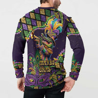 Mardi Gras Alligator Button Sweatshirt Let the Gator Jazz Roll - Wonder Print Shop